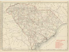 Antique Map of South Carolina, The Palmetto State, Rand McNally, 1899