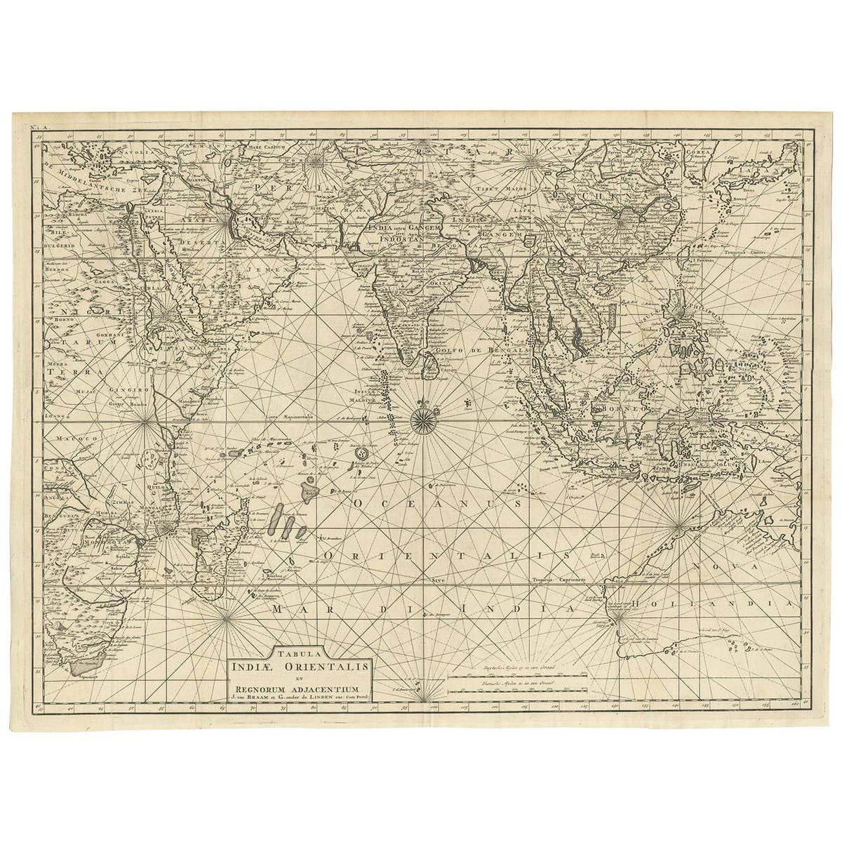Antique Map of South East Asia, Australia and the Indian Ocean, 1726