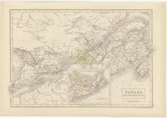 Antique Map of South-West Canada incl Quebec, New Brunswick & Nova Scotia, c1820