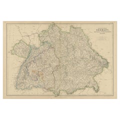 map of southern germany Antique Map of South West Germany by W. G. Blackie, 1859