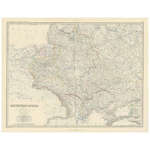 Antique Map of South-West Russia by A.K. Johnston, 1865