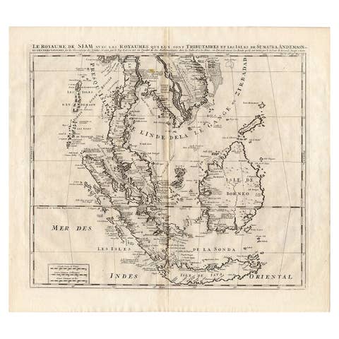 Antique Map of Southeast Asia by Chatelain, c.1732