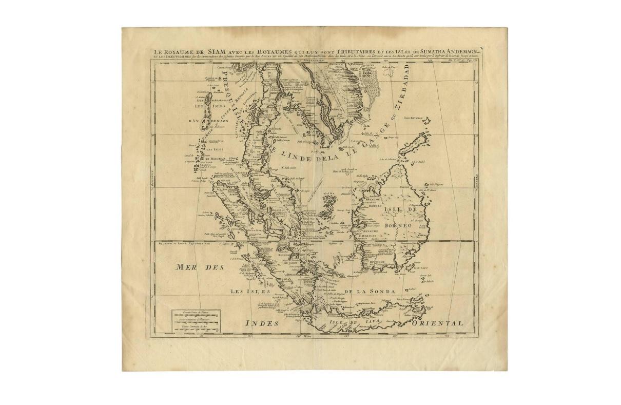 Antique Map of Southeast Asia by H. Chatelain, circa 1720 In Good Condition For Sale In Langweer, NL