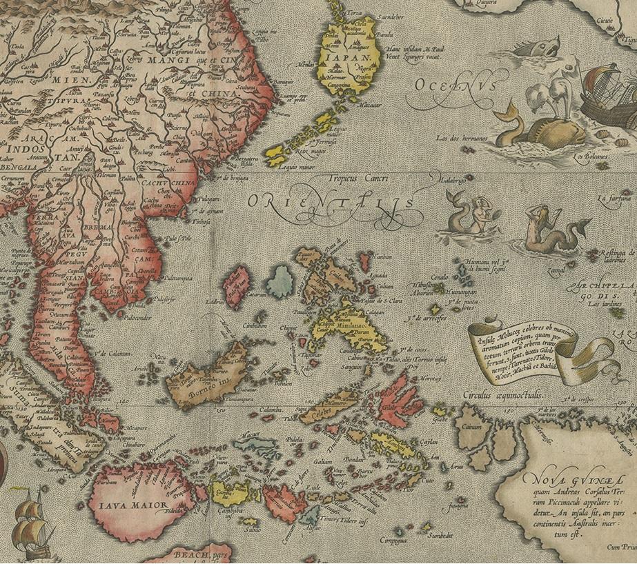 Carte ancienne de l'Asie du Sud-Est par Ortelius 