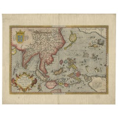 Antique Map of Southeast Asia by Ortelius '1587'