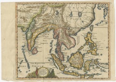 Antique Map of Southeast Asia, China, Philippines and India