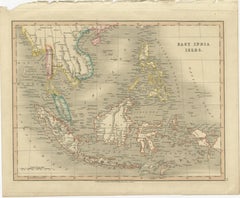 Antique Map of Southeast Asia, Including Indonesia and Philippines, 1808