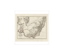 Carte ancienne du sud-est de l'Australie par F. von Stülpnagel, 1850