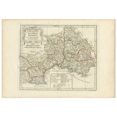 Carte ancienne du sud-est de la France par Vaugondy, vers 1790