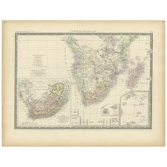 Antique Map of Southern Africa by Levasseur, 1875