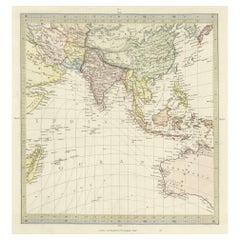 Antique Map of Southern Asia, the East Indies and the Indian Ocean, ca.1840
