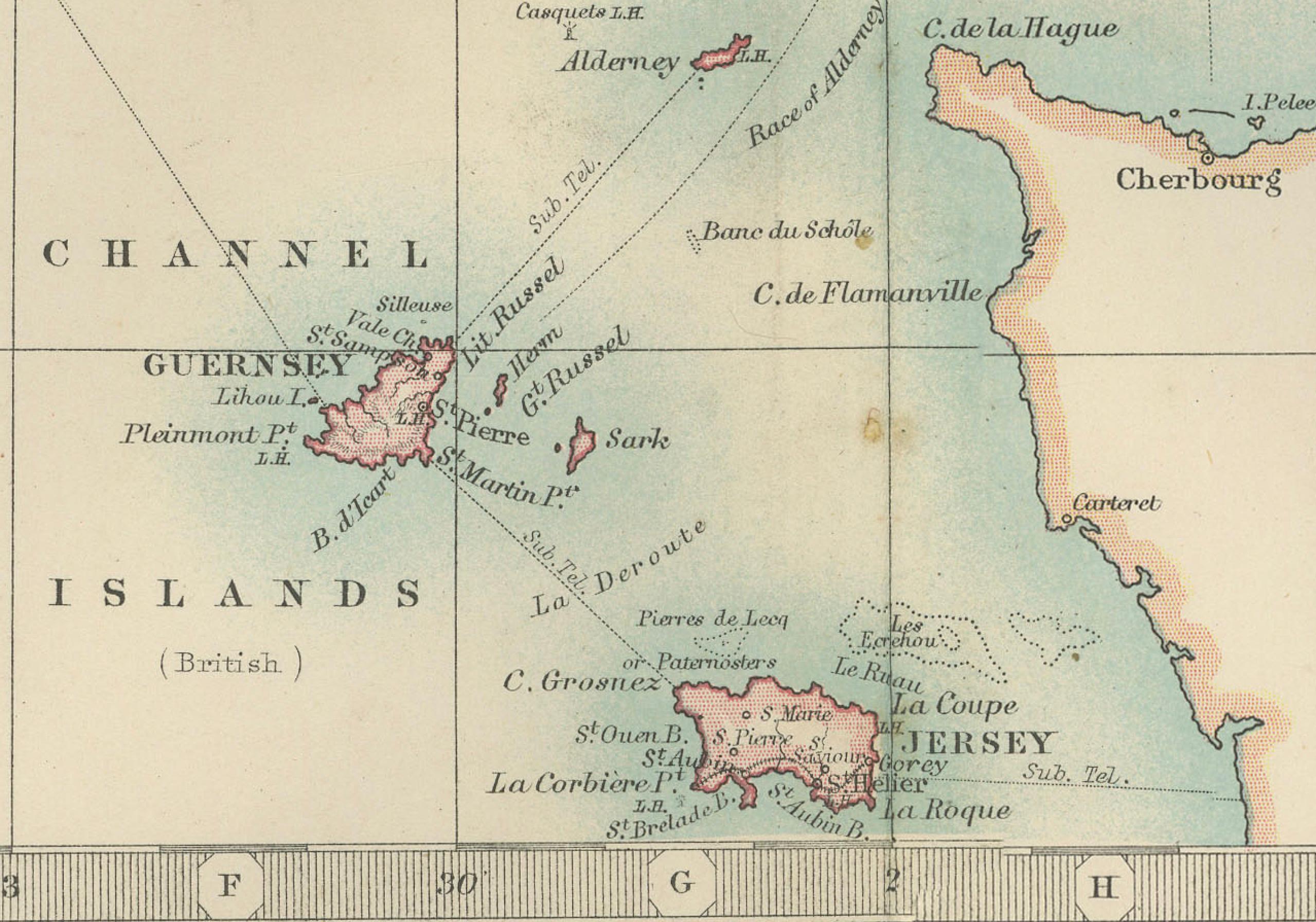 Carta antica dell'Inghilterra meridionale e del Galles, 1903, con dettagli della costa e ferrovie in vendita 3