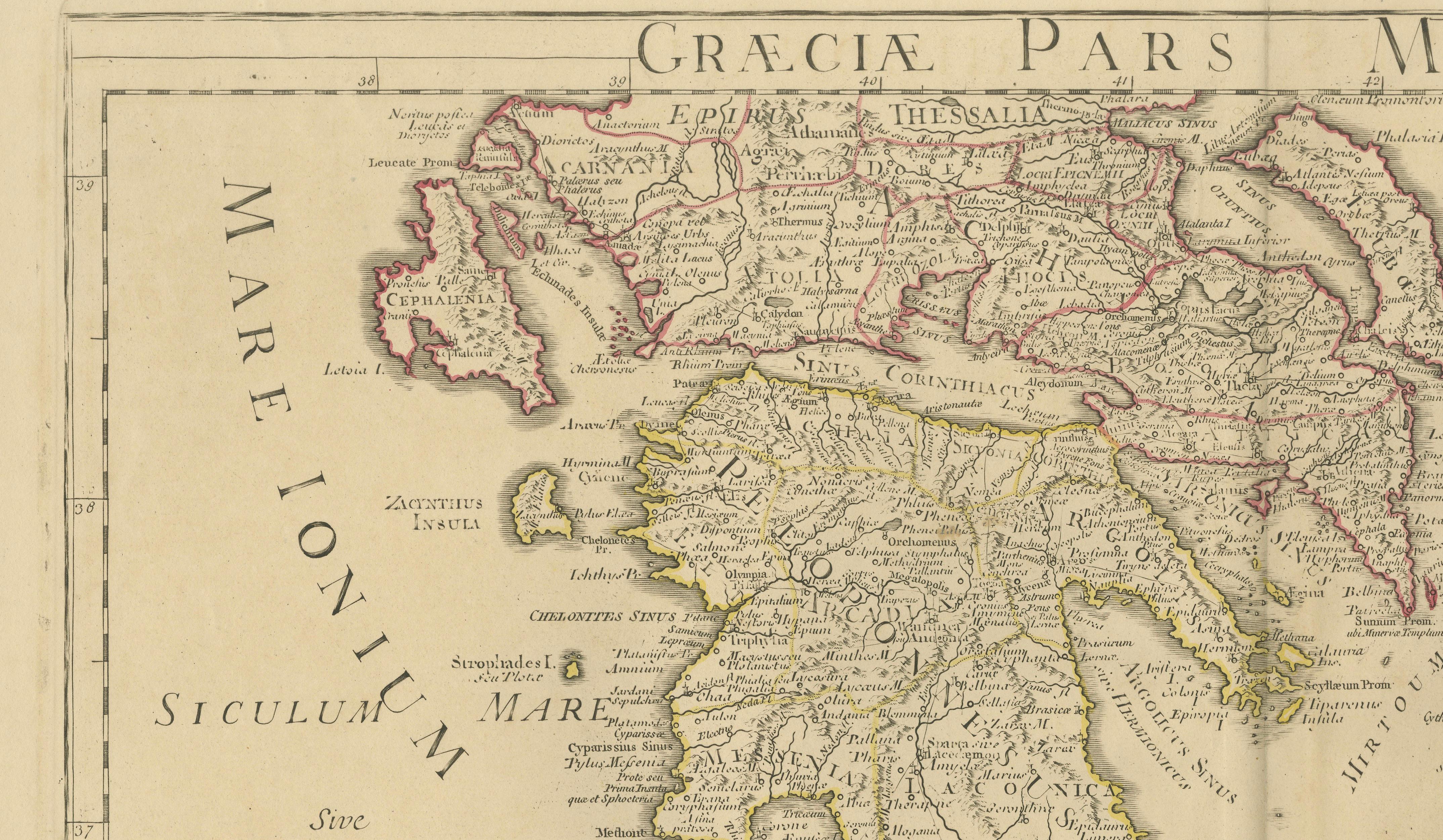 Antique Map of Southern Greece & Aegean – Peloponnese, Islands & Crete, c.1818