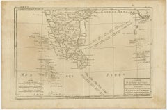 Antique Map of Southern India, Sri Lanka & Maldives with Ocean Currents, 1790