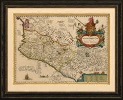 Antique Map of Southern Mexico & New Galicia, Janssonius, Amsterdam c.1650
