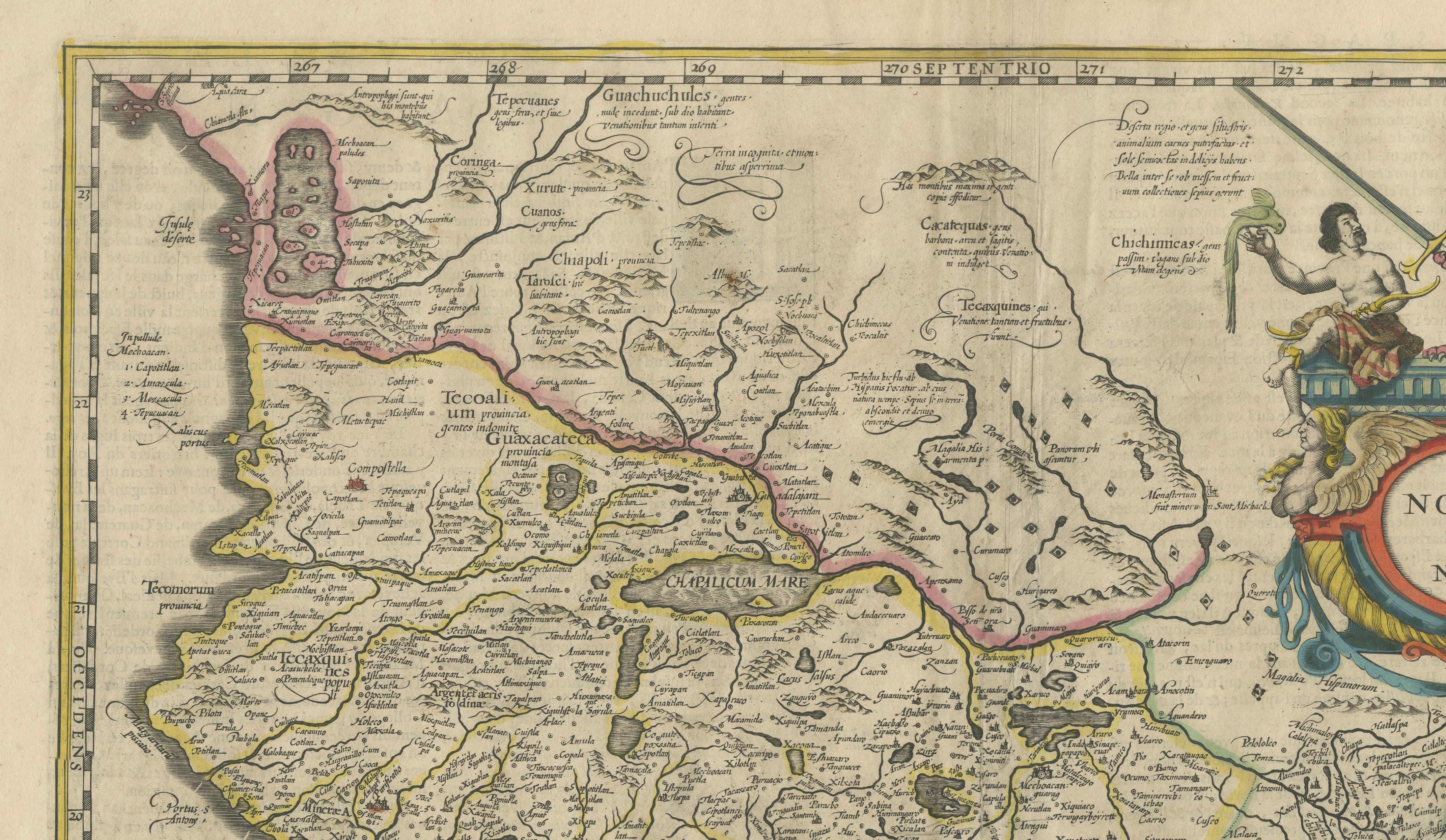 Antique Map of Southern Mexico & New Galicia, Janssonius, Amsterdam c.1650
