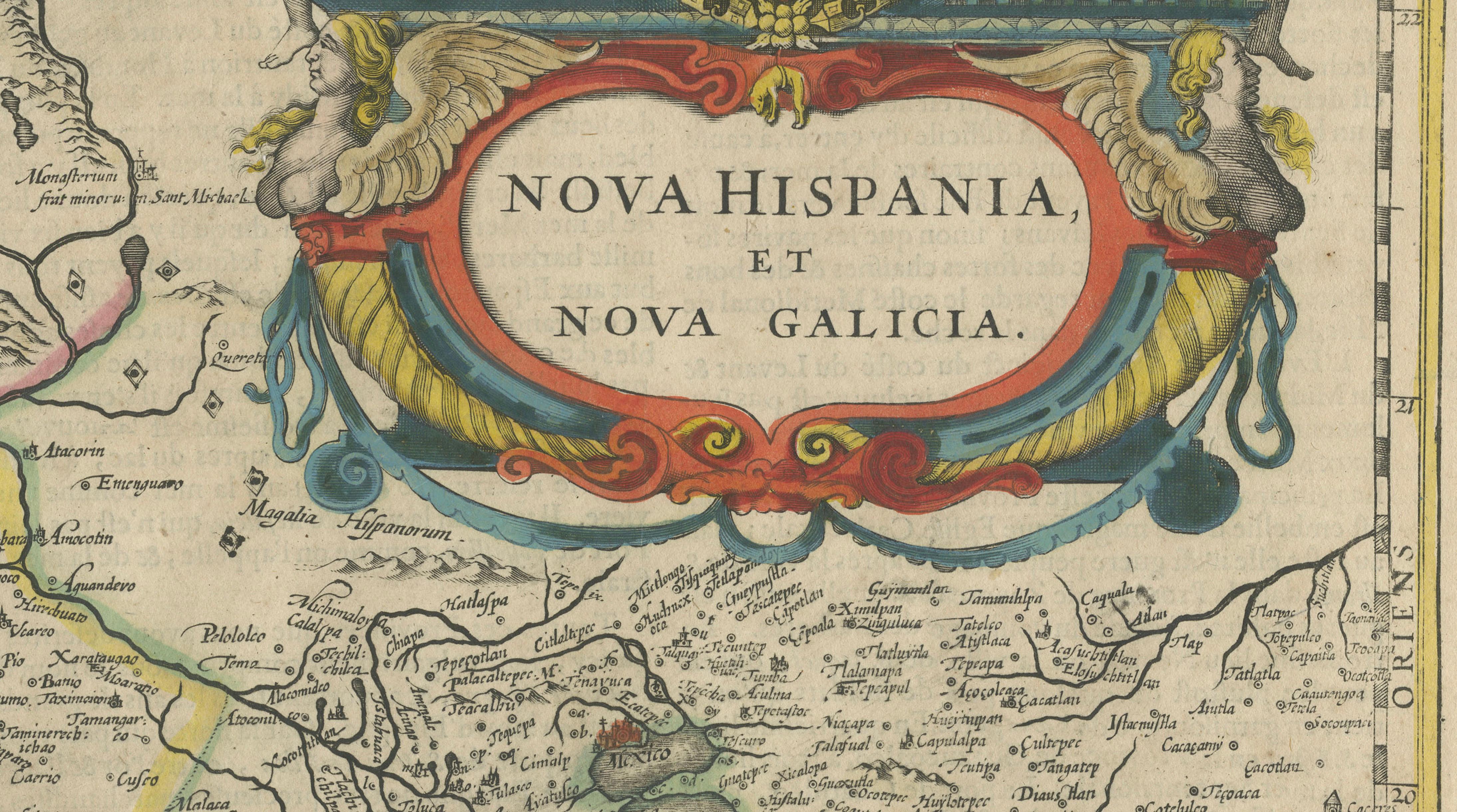 Antique Map of Southern Mexico & New Galicia, Janssonius, Amsterdam c.1650