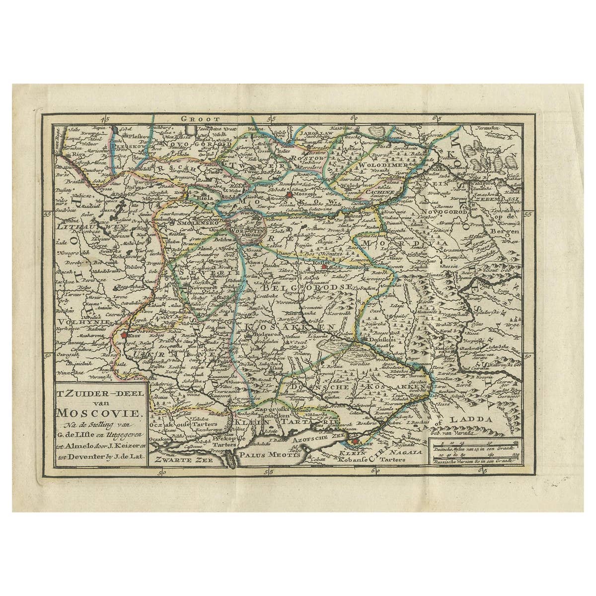 Antique Map of Southern Muscovy by Keizer & de Lat, 1788
