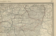 Antique Map of Southern Ohio – The Buckeye State - Railroads & Townships, 1888