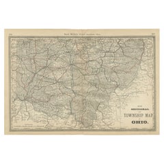 Antique Map of Southern Ohio – The Buckeye State - Railroads & Townships, 1888