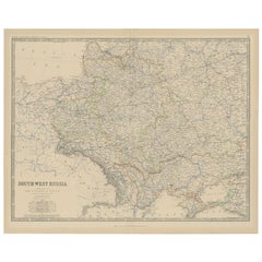 Mapa antiguo del sur de Rusia por Johnston, 1882