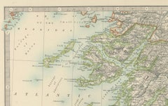 Antique Map of Southern Scotland, 1903, with Coastal and Inland Details