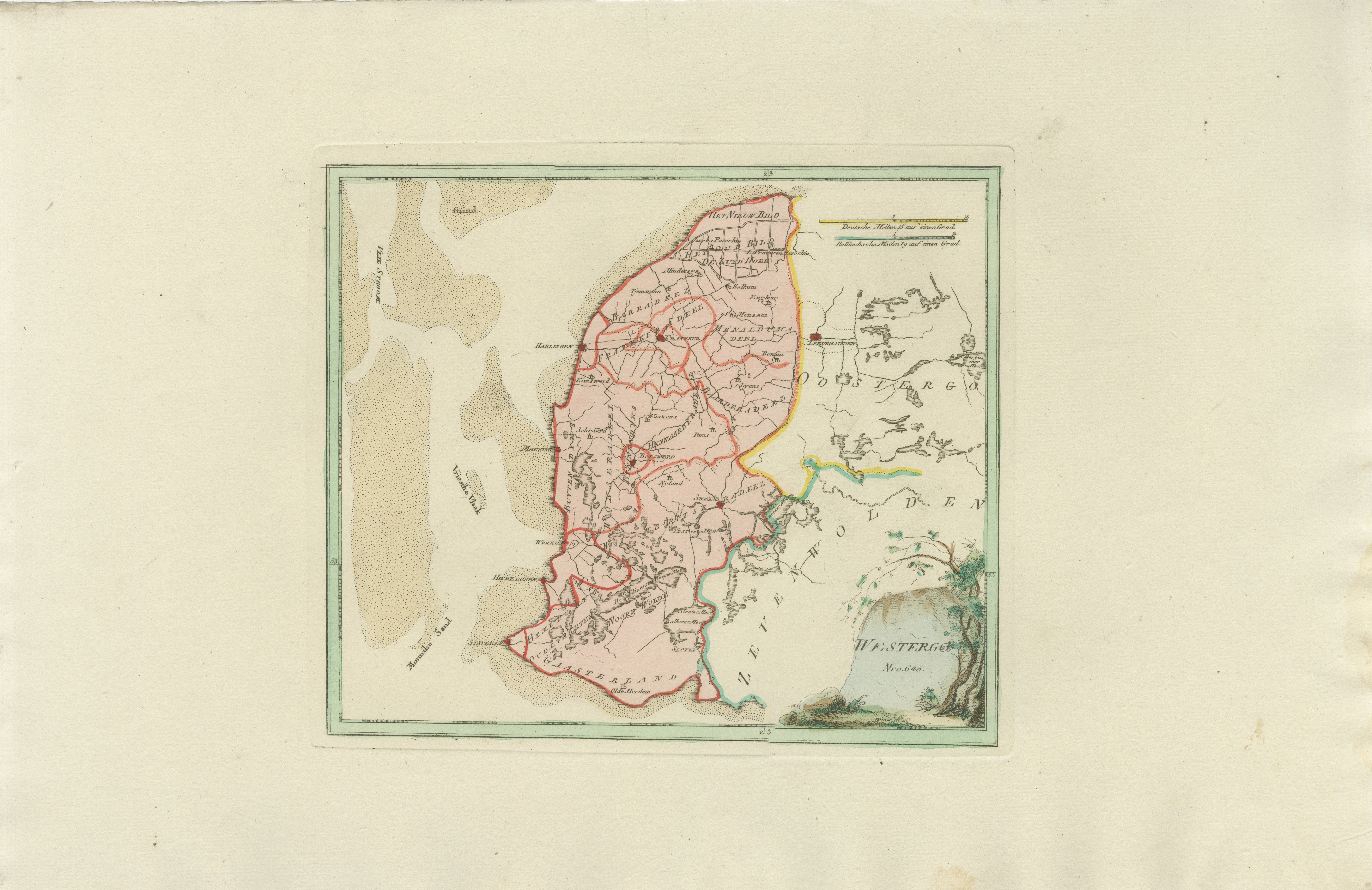 Carte ancienne du sud du Westergo, de la Frise par von Reilly, 1791

Carte originale gravée intitulée Westergoo Norde, publiée à Vienne en 1791. Cette feuille représente les districts méridionaux et côtiers de Westergo en Frise, l'une des régions