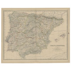 Carta geografica antica della Spagna e del Portogallo, 1882