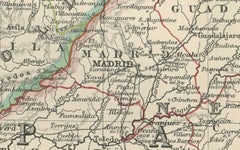 Antique Map of Spain and Portugal, 1903, Regional Boundaries and Coastal Detail