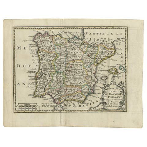 Antique Map of Spain and Portugal by Keizer & de Lat, 1788