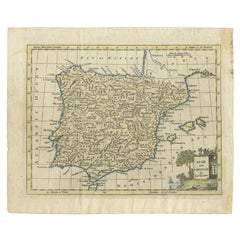 Carte ancienne d'Espagne et du Portugal par Kitchin, 1770