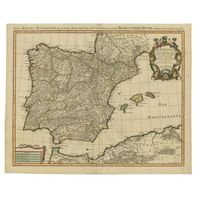 Antique Map of Spain by Covens & Mortier, c.1740 For Sale