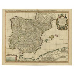 Antique Map of Spain by Covens & Mortier, c.1740