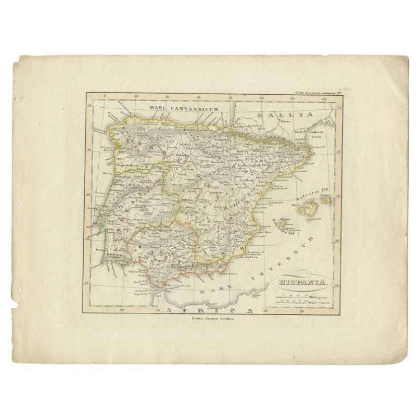 Antique Map of Spain by Perthes, 1848 For Sale