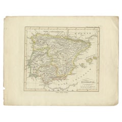 Antique Map of Spain by Perthes, 1848