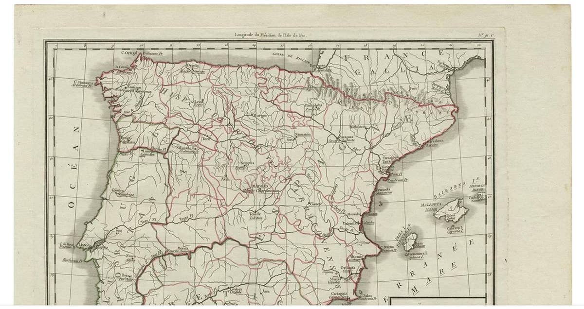 Antique Map of Spain by P.F. Tardieu, circa 1798