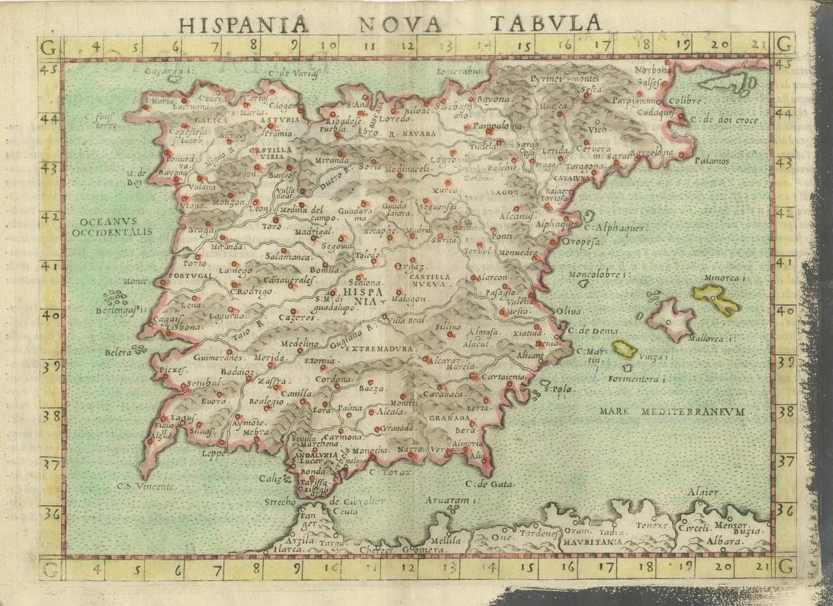 Antique Map of Spain including the Balearic Islands