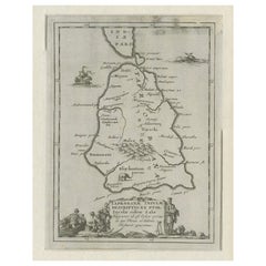 Antique Map of Sri Lanka – Taprobanae Insulae Descriptio by Mercator, 1607