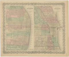 Carte ancienne de St. Louis et de Chicago