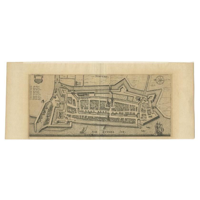 Antique Map of Stavoren by Merian, c.1650