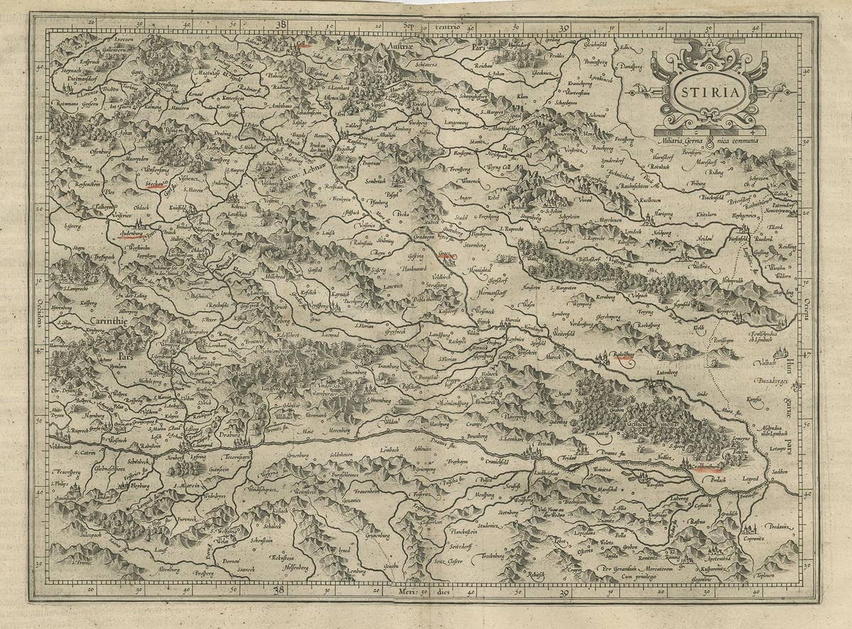 Antique Map of Styria by Mercator 'circa 1650'