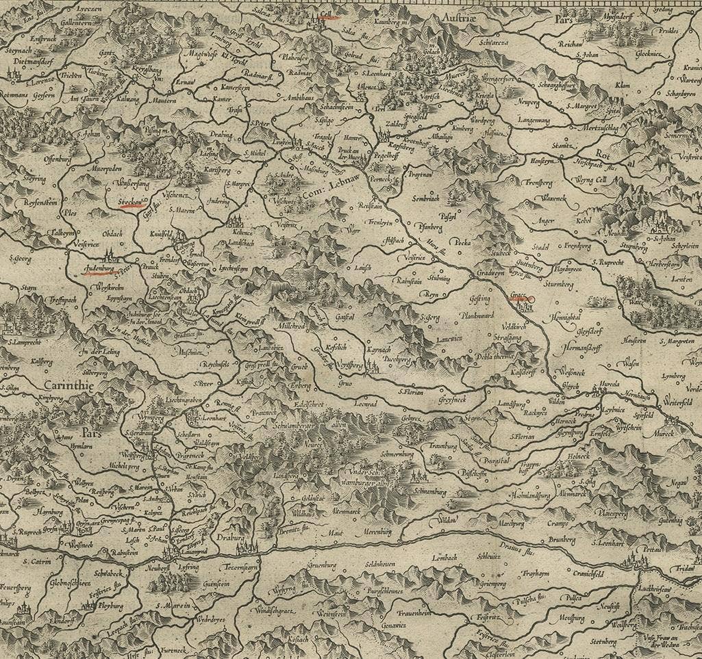 Antique Map of Styria by Mercator 'circa 1650'