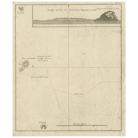 Antique Map of Suffren Island by Cook, 1803