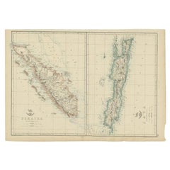 Antique Map of Sumatra and Java by Weller, c.1860