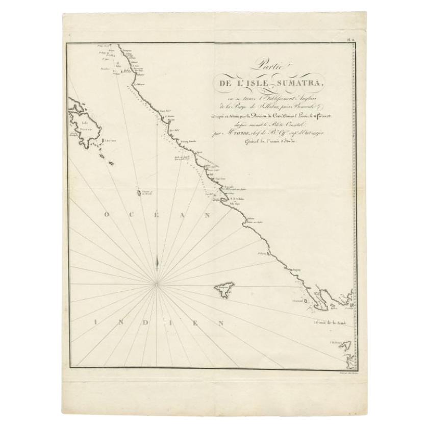 Antique Map of Sumatra by Tardieu, 1811 For Sale