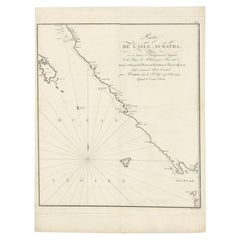 Antike Karte von Sumatra von Tardieu, 1811