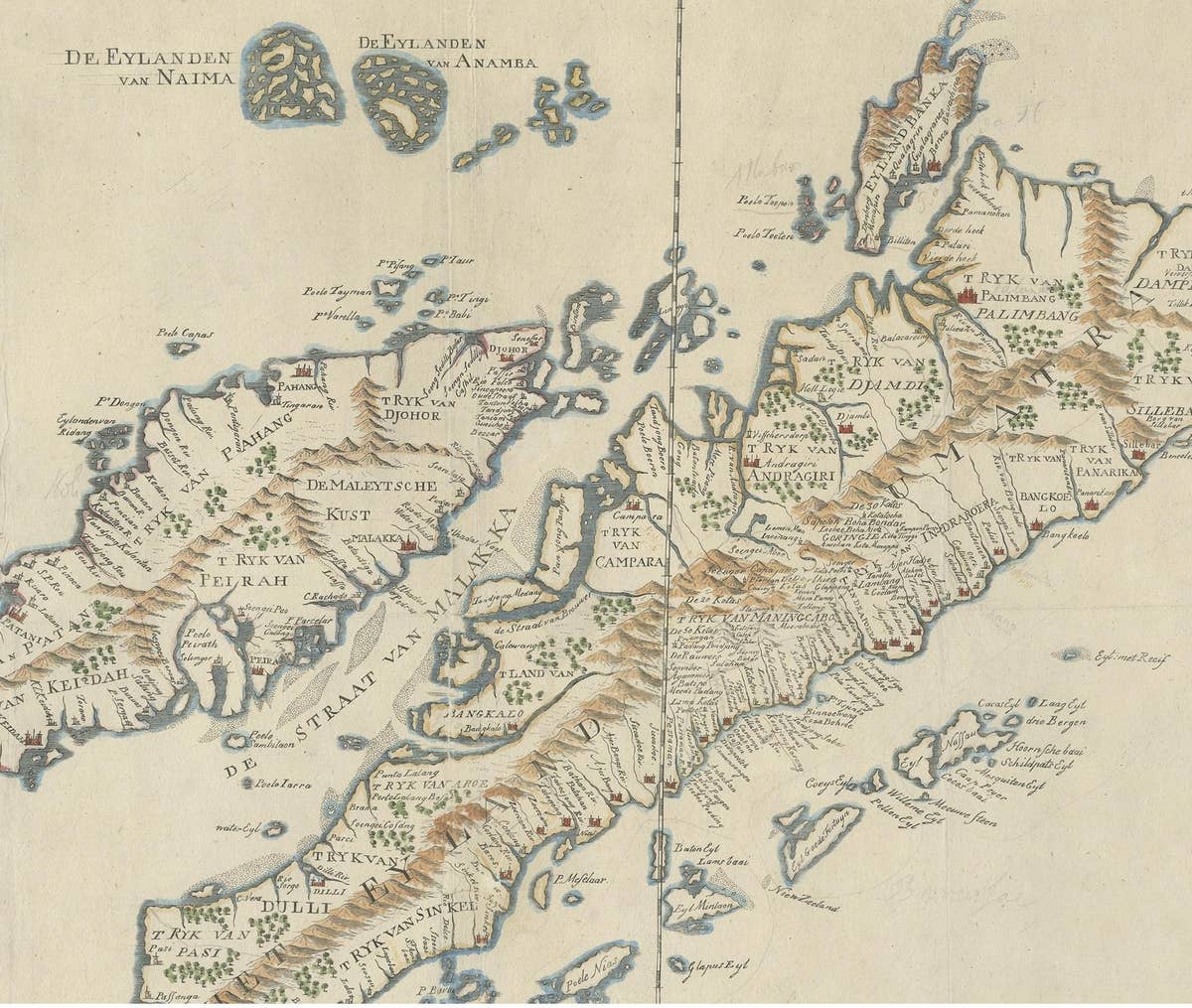 Antique Map of Sumatra, Indonesia 'c.1780'