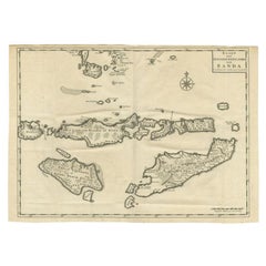 Antike antike Karte von Sumba, Flores und Timor-Insel von Valentijn, 1726