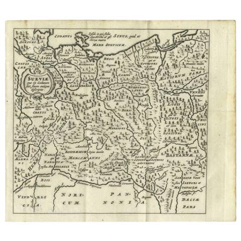 Antique Map of Swabia, 1685