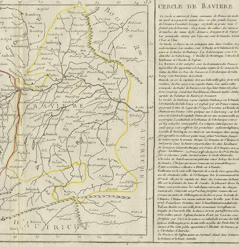 Antique Map of Swabia by Clouet, '1787'